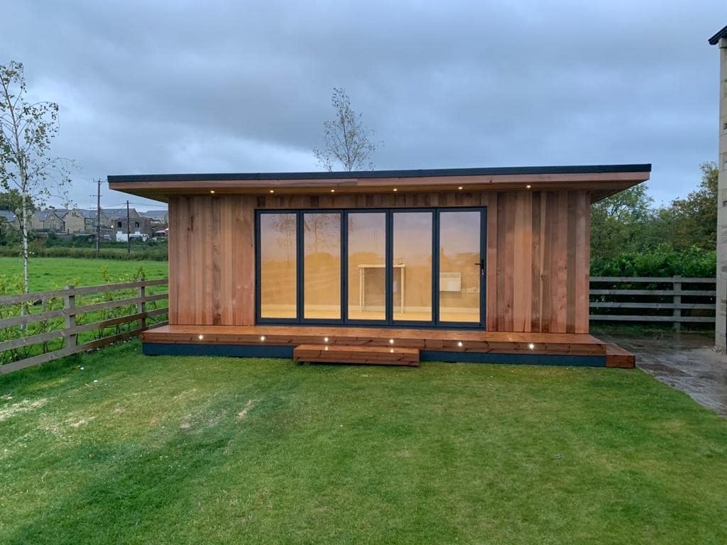 aluminium bifold doors on large garden room