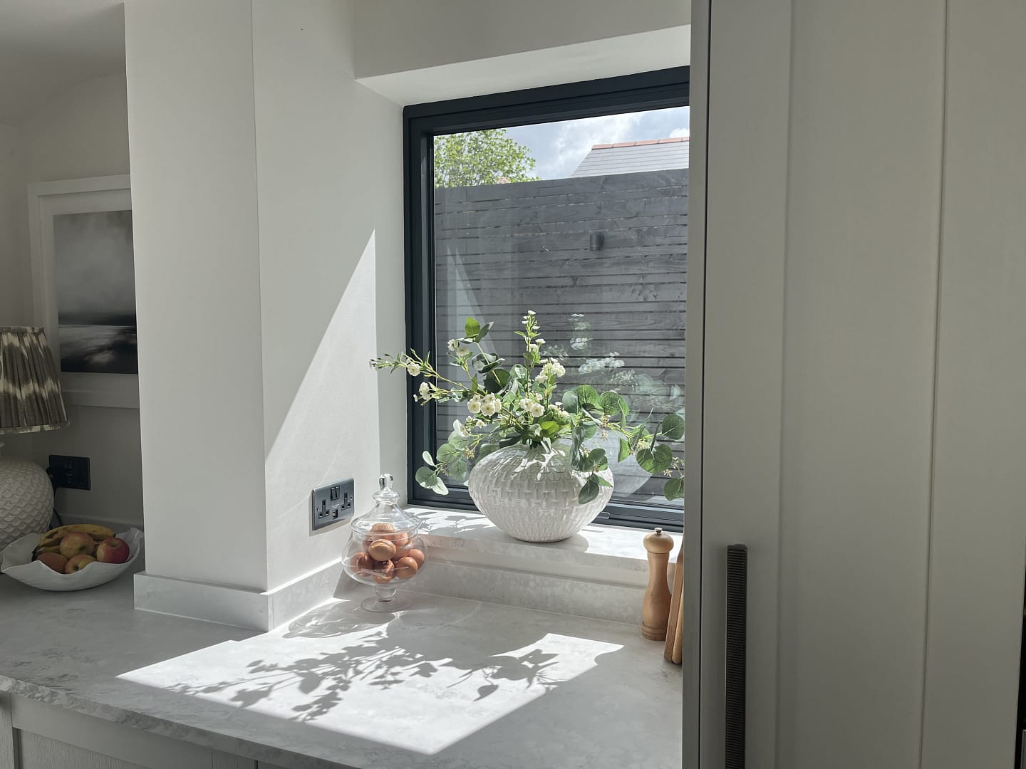 anthracite gray aluminium window interior view