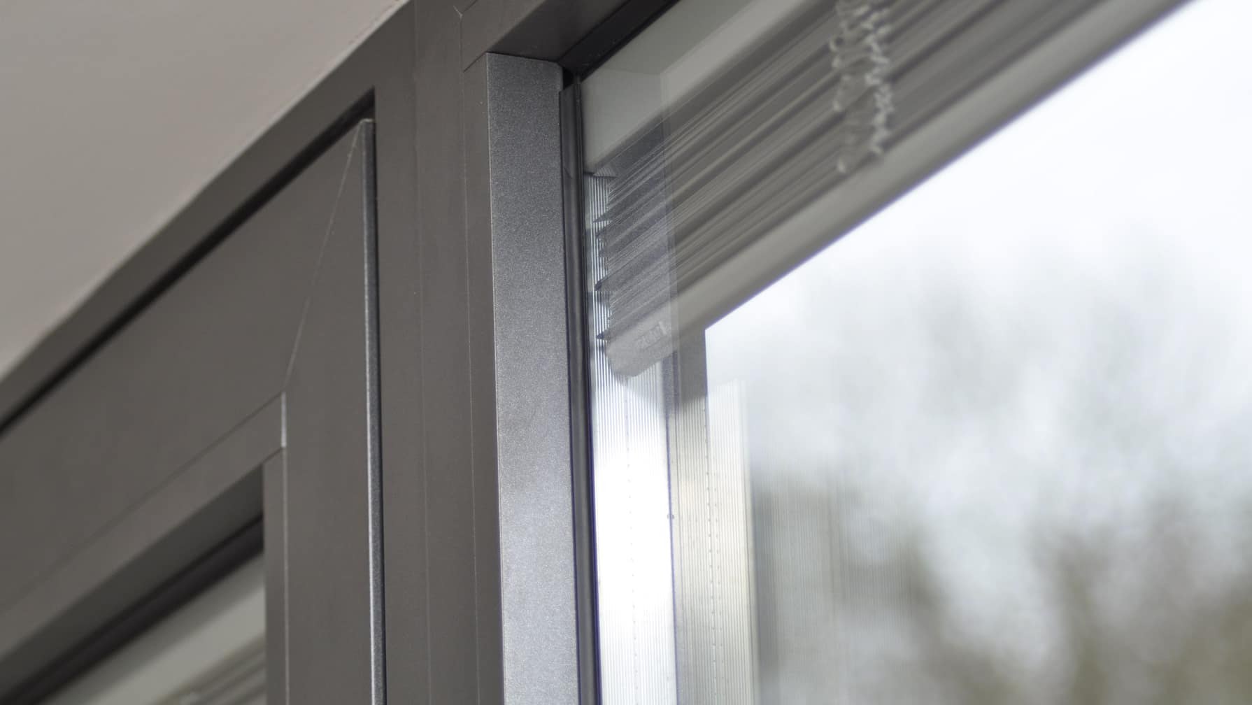 blinds in glass