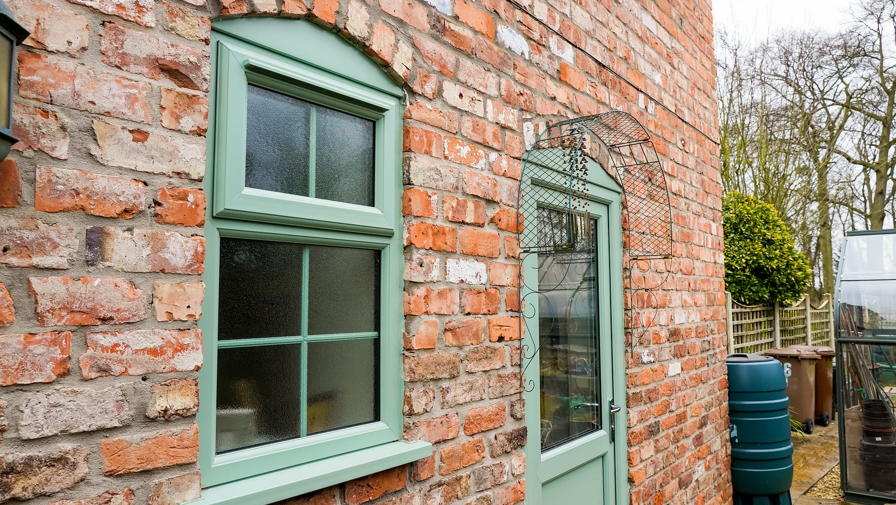 chartwell green upvc windows and single door