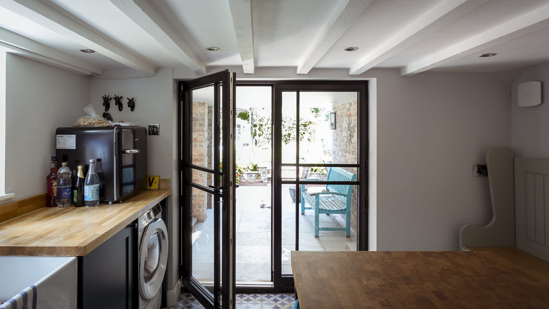 aluminium french doors with heritage bars