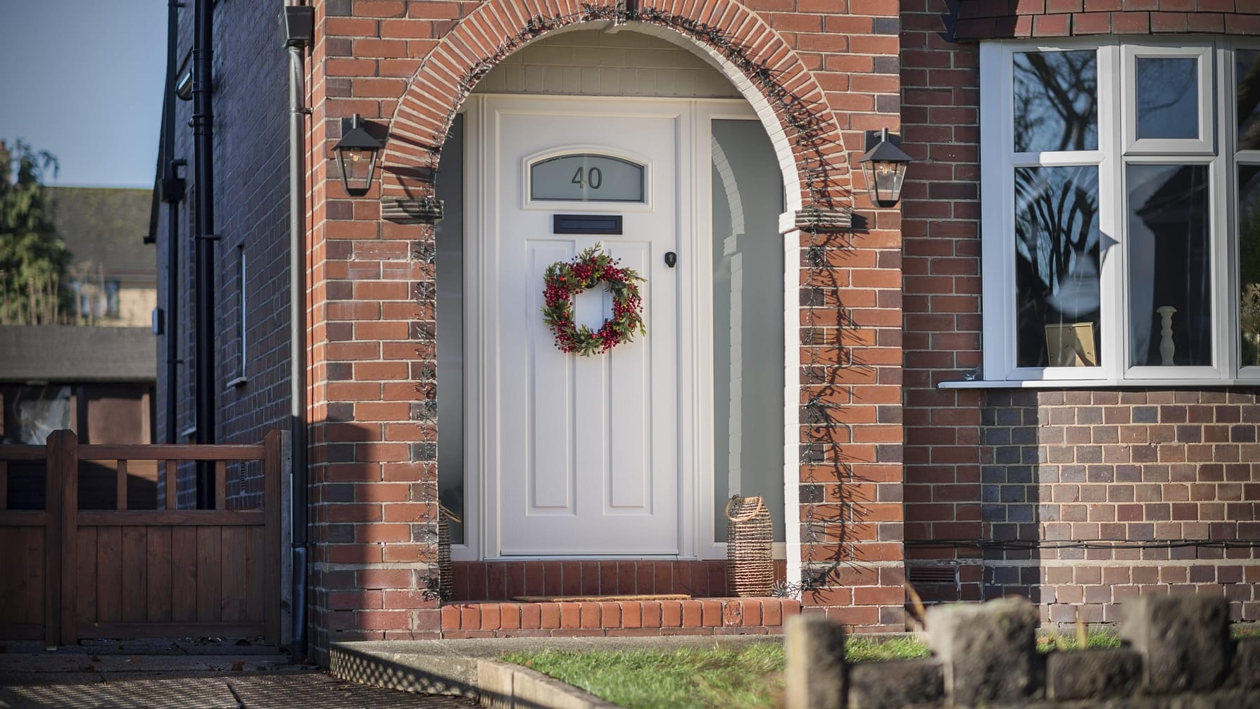 composite door with wreath