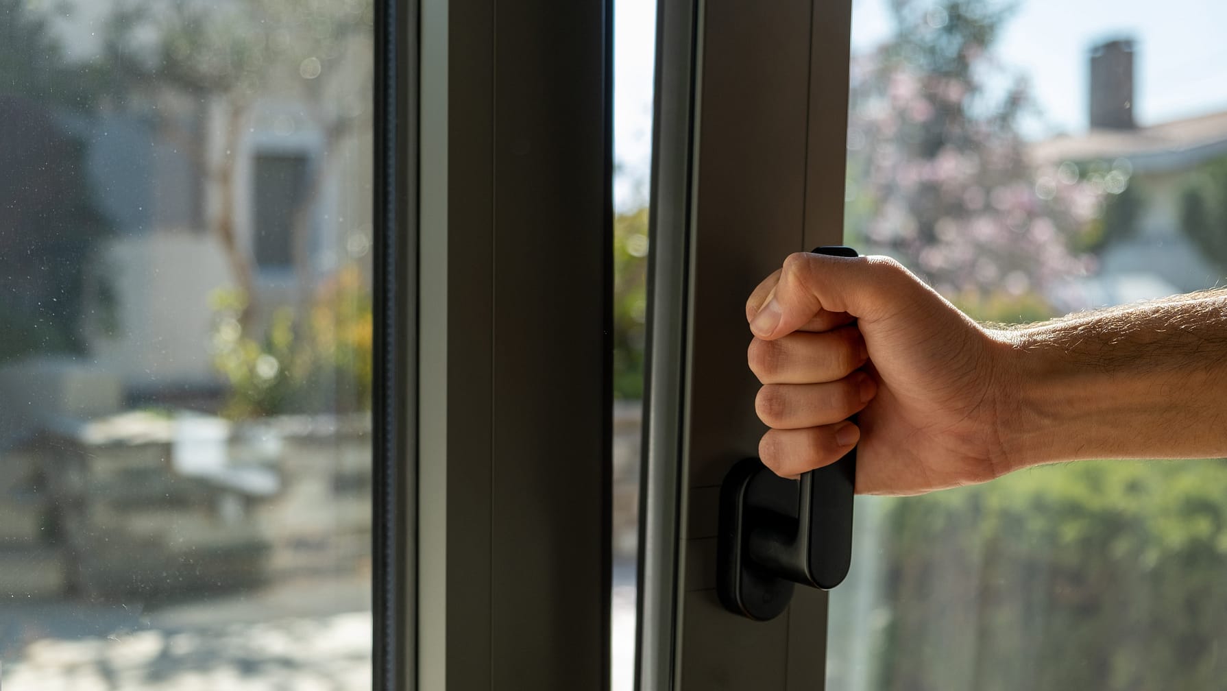 tilt and turn window close up