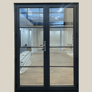 Grey Aluminum French Doors