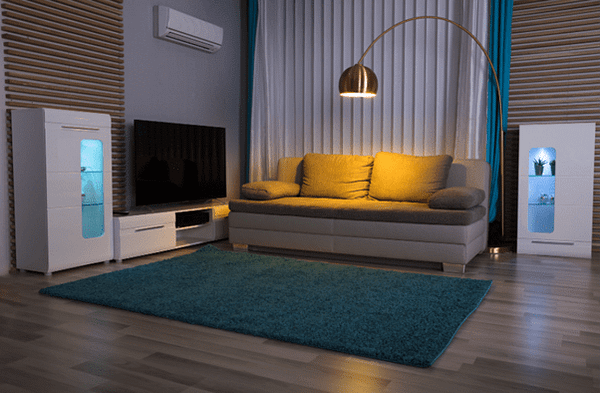 cosy living room with moody lighting