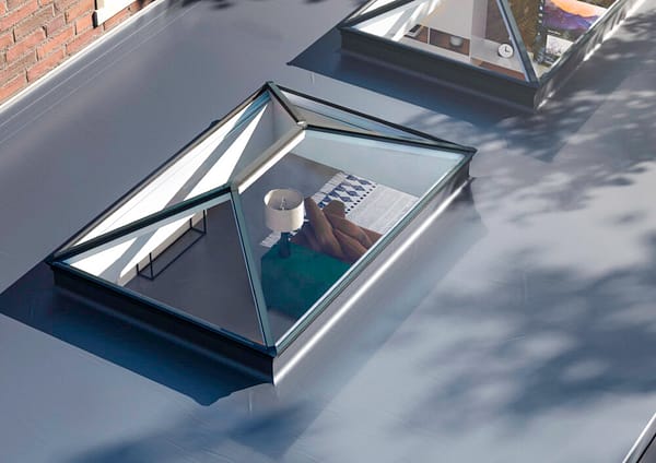 aluminium roof lanterns on flat roof extension