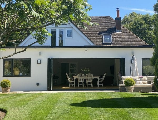 bifolding doors opening up onto a large garden