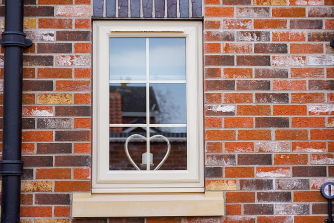 upvc single window with georgian bars in cream
