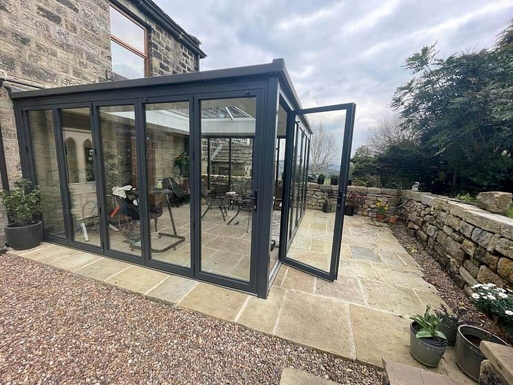traffic door in bifold installation