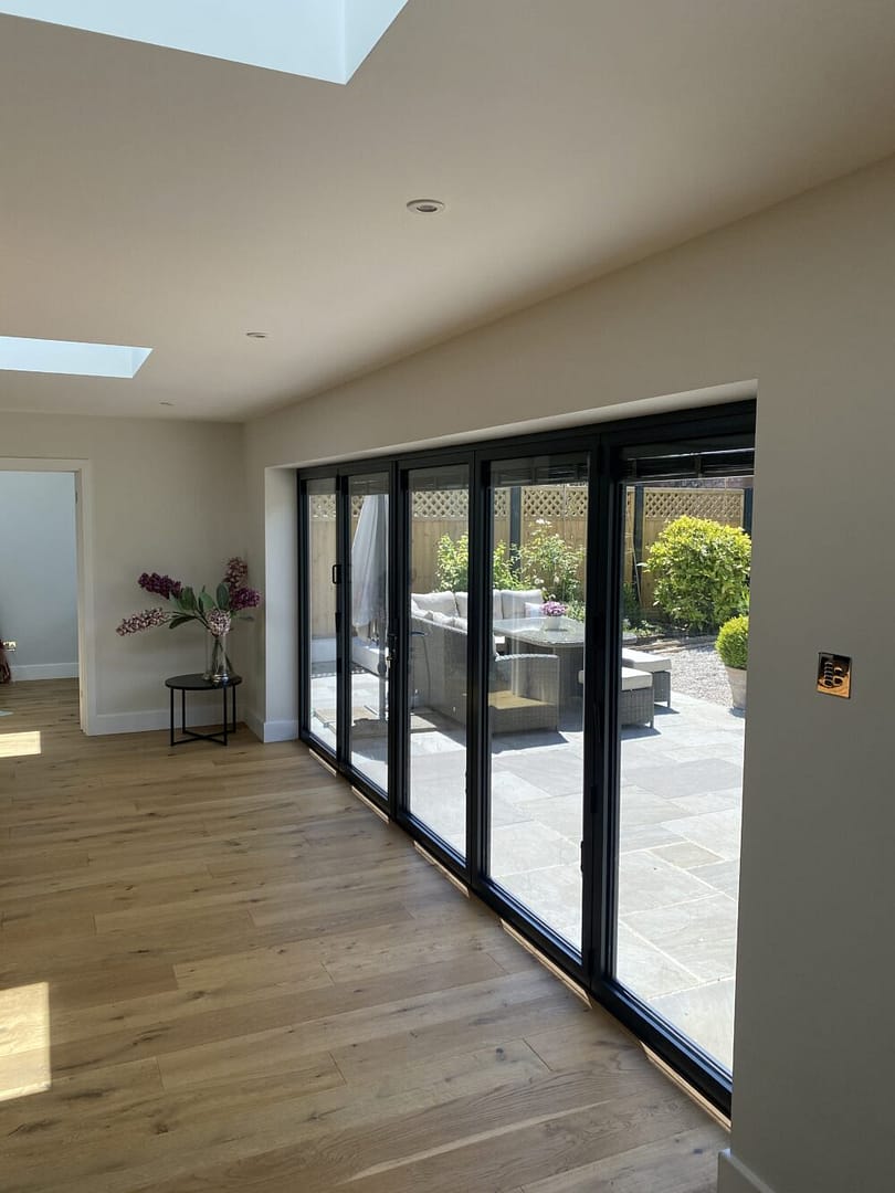 aluminium bifold doors letting in lots of light