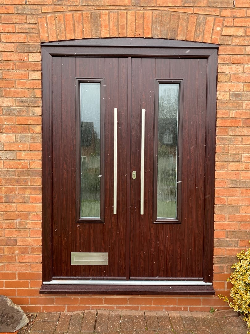 rosewood front composite double french door