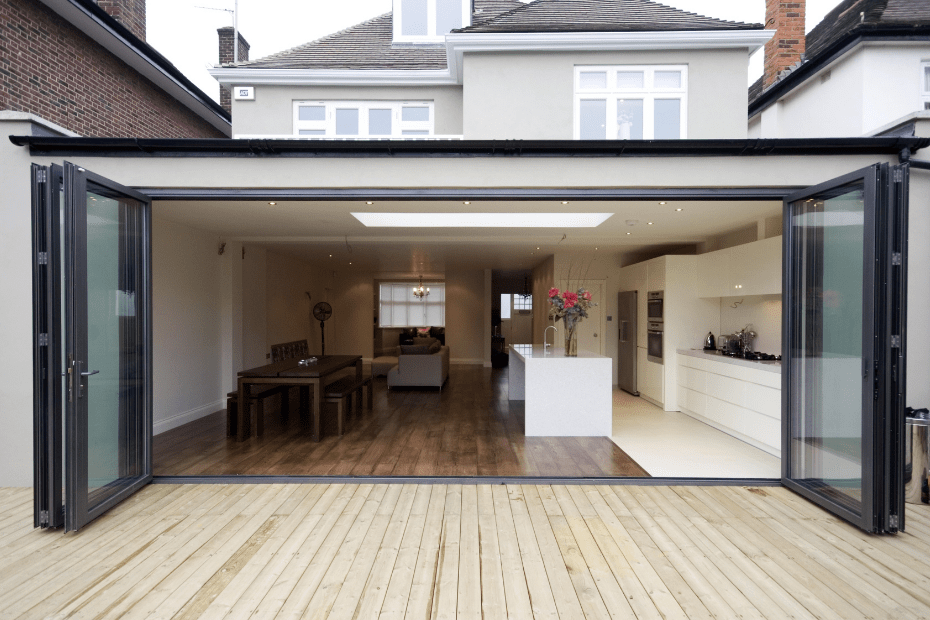 external opening bifold door