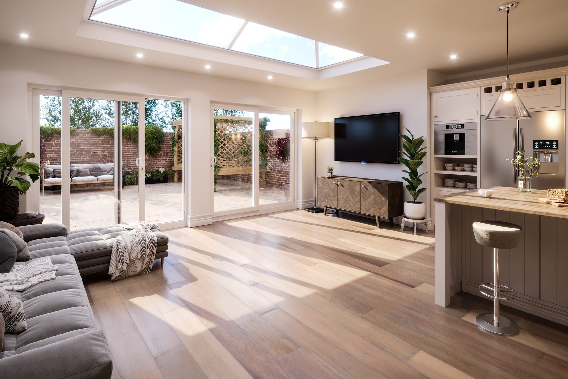 white sliding door